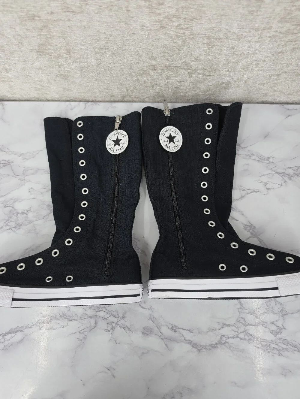 Converse XX HI Knee High Black Sneakers Boots Tennis Shoes Youth 3Y NO LACES